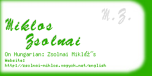 miklos zsolnai business card